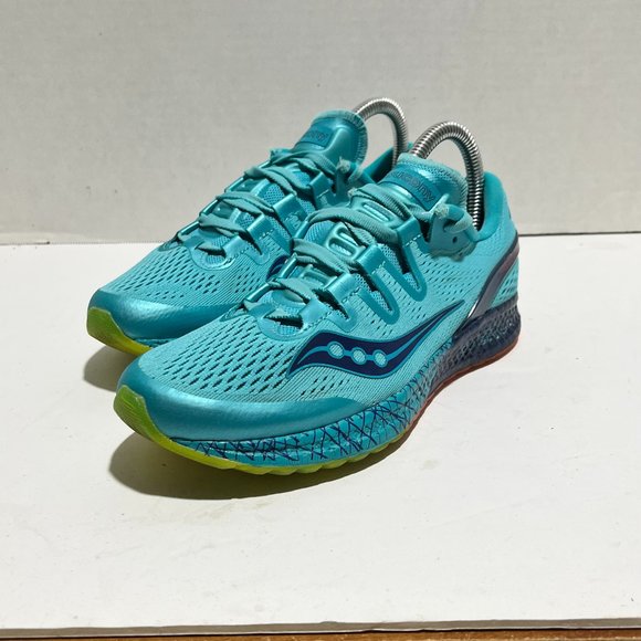 Saucony Shoes - Saucony Womens Freedom ISO Blue Lace Up Low Top Round Toe Running Shoes Size 7.5